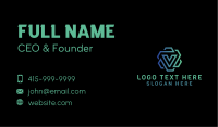 Geometric Cyber Letter V Business Card Image Preview