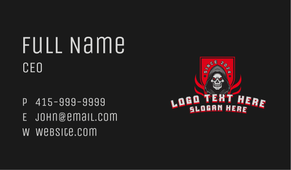 Skull Gamer Shield Business Card Design Image Preview
