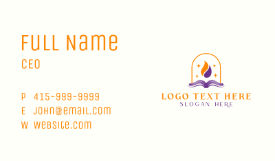 Flame Book Library Business Card Image Preview