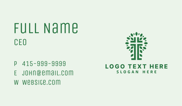 Leaf Cross Fellowship Business Card Design Image Preview