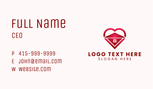 Heart Home Realtor Business Card Design Image Preview