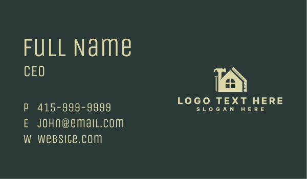 Hammer House Renovation Business Card Design Image Preview