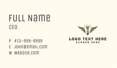 Winged Piston Mechanic Business Card Image Preview