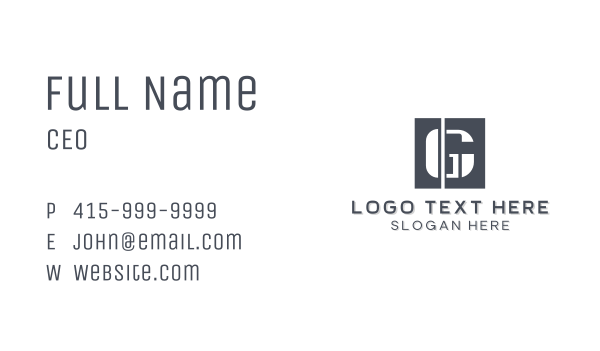 Stencil Studio Letter G Business Card Design Image Preview