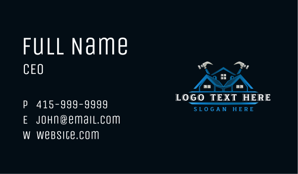 Construction Hammer Builder Business Card Design Image Preview