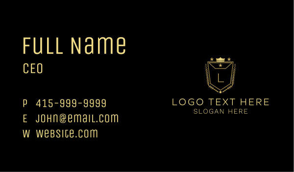 King Crown Shield Letter Business Card Design Image Preview