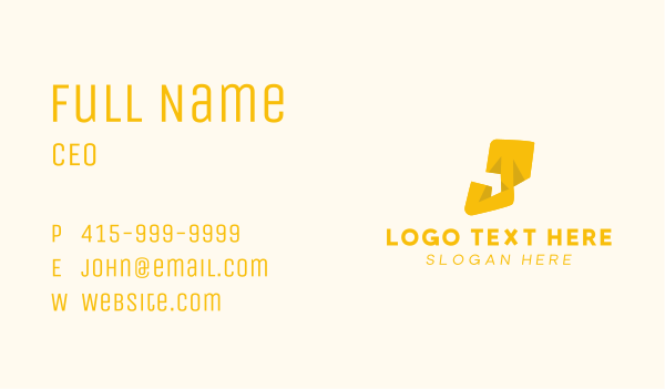 Yellow Letter J Business Card Design Image Preview