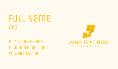 Yellow Letter J Business Card Image Preview