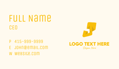 Yellow Letter J Business Card