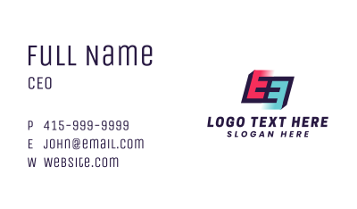 Gradient Monogram E & E Business Card Image Preview