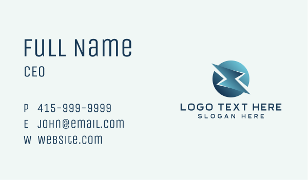 Flash Lightning Electrician  Business Card Design Image Preview