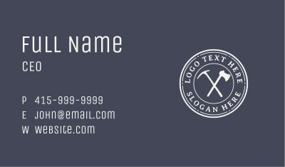 White Axe Tool Business Card Image Preview