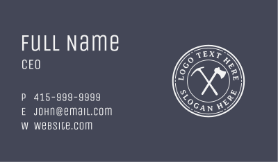 White Axe Tool Business Card