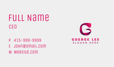 Creative Agency Letter G Business Card Image Preview