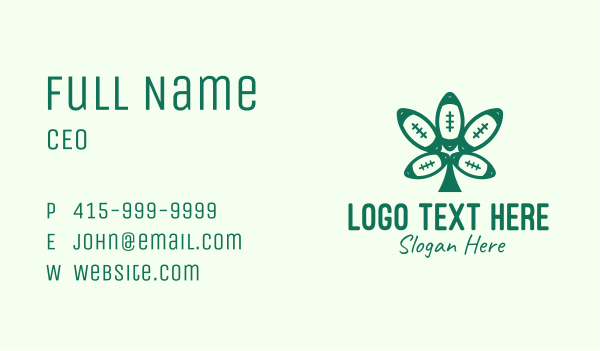 Green Football Cannabis Business Card Design Image Preview