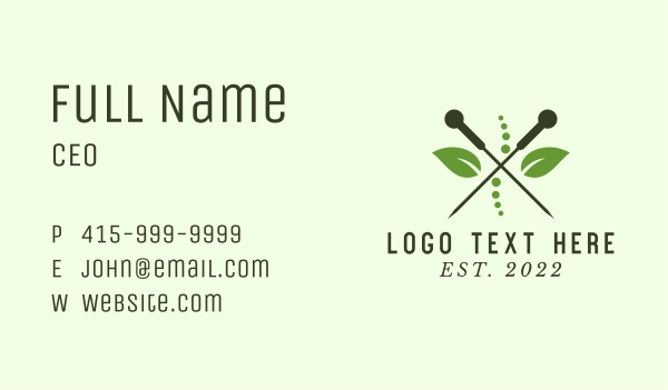 Traditional Acupuncture Treatment Business Card Design Image Preview