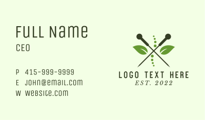 Traditional Acupuncture Treatment Business Card