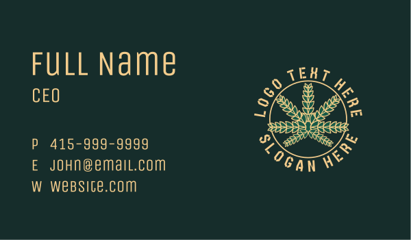 Natural Marijuana Leaf Business Card Design Image Preview