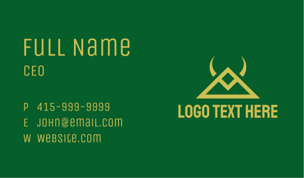 Gold Triangle Horns Business Card Design Image Preview
