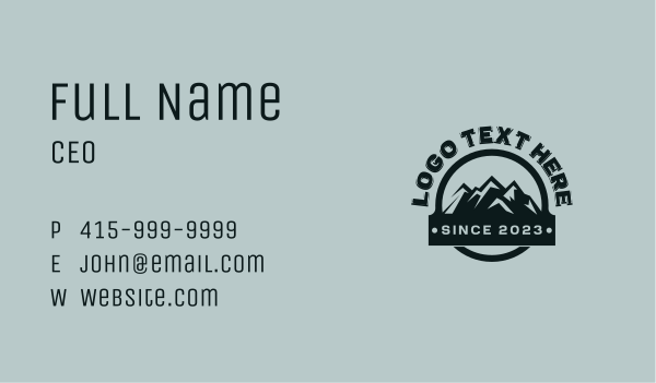 Mountain Peak Hiking Business Card Design Image Preview