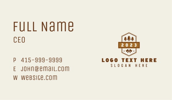 Axe Carpentry Woodwork Business Card Design Image Preview