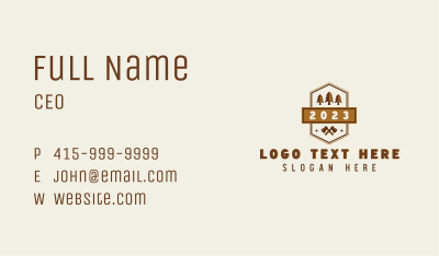 Axe Carpentry Woodwork Business Card Image Preview