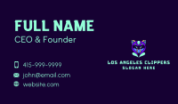 Neon Gamer Mascot Business Card Image Preview