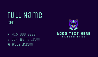 Neon Gamer Mascot Business Card Image Preview