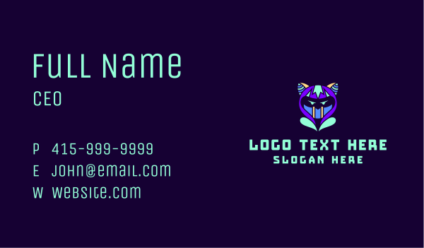 Neon Gamer Mascot Business Card Design Image Preview