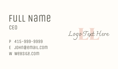 Designer Boutique Lettermark Business Card Image Preview