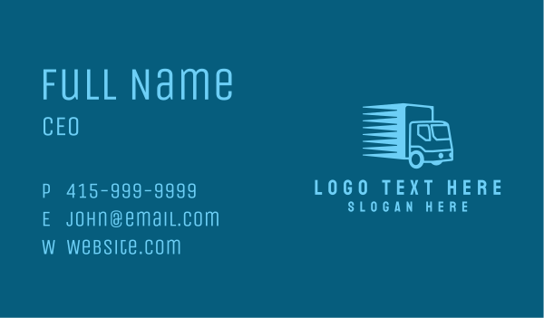Blue Transport Truck Business Card Design Image Preview