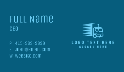 Blue Transport Truck Business Card Image Preview