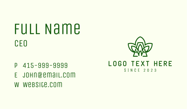 Green Plant Letter A Business Card Design Image Preview