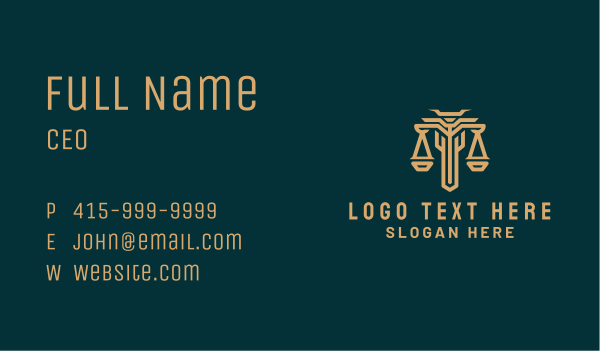 Gold Legal Justice Scale Business Card Design Image Preview