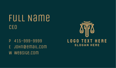 Gold Legal Justice Scale Business Card Image Preview