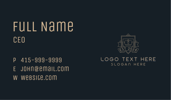 Regal Crown Shield Business Card Design Image Preview