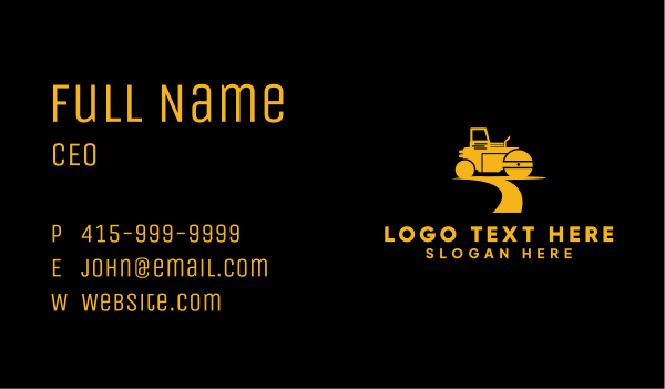 Road Roller Machine Business Card Design Image Preview