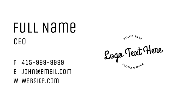 Stylish Fashion Round Wordmark Business Card Design Image Preview