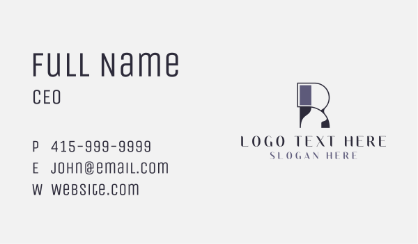 Upscale Hotel Boutique Letter R Business Card Design Image Preview