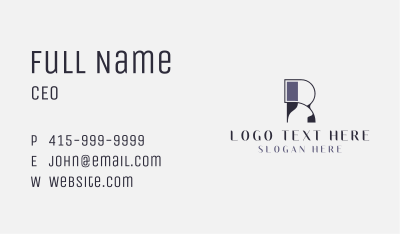 Upscale Hotel Boutique Letter R Business Card Image Preview