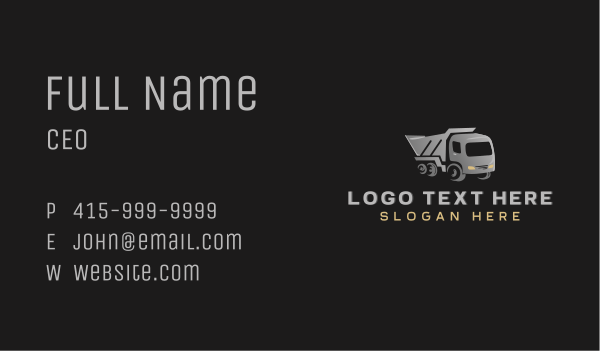 Industrial Dump Truck Business Card Design Image Preview