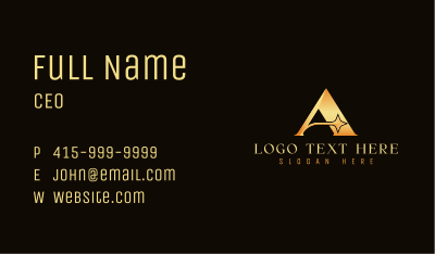Deluxe Star Letter A Business Card Image Preview