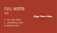 Retro White Wordmark Business Card Image Preview