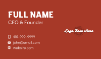 Retro White Wordmark Business Card Image Preview