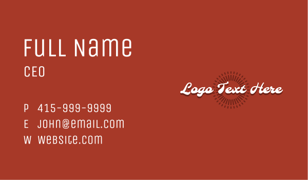 Retro White Wordmark Business Card Design Image Preview
