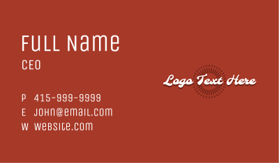 Retro White Wordmark Business Card Image Preview