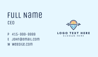 Plane Beach Location Pin Vacation Business Card Image Preview