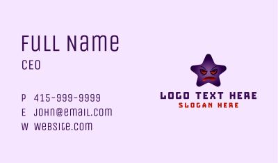 Angry Purple Star Business Card Image Preview