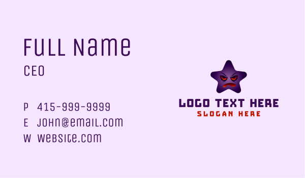 Angry Purple Star Business Card Design Image Preview