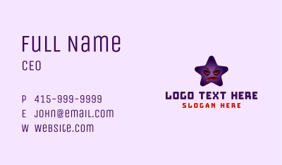 Angry Purple Star Business Card Image Preview